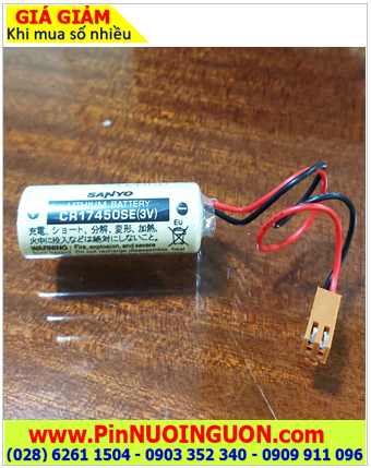 Sanyo CR17450SE; Pin nuôi nguồn PLC Sanyo CR17450SE lithium 3v 2500mAh /Xuất xứ NHẬT 
